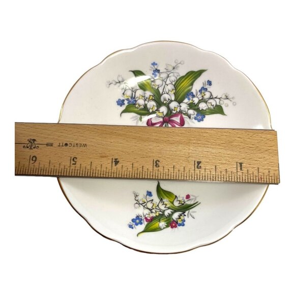 Vintage Regency English Lily of Valley Floral Bone China Teacup & Saucer Set - Picture 9 of 10